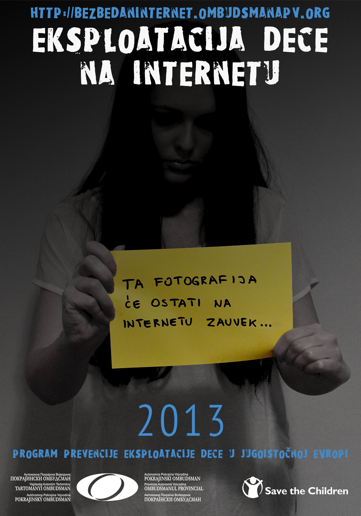 Zvaničan poster istraživanja "Eksploatacija dece na internetu"